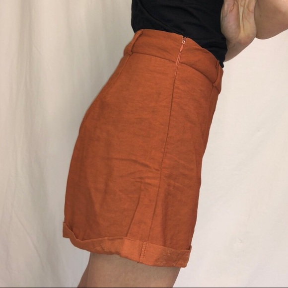 Vintage hand made burnt orange high waisted sack short - Picture 2 of 3